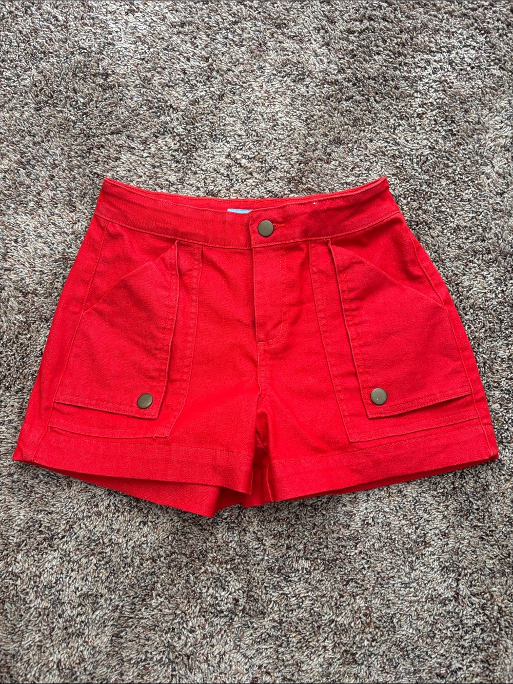 Draper James Red High-Rise Utility Pocket Shorts